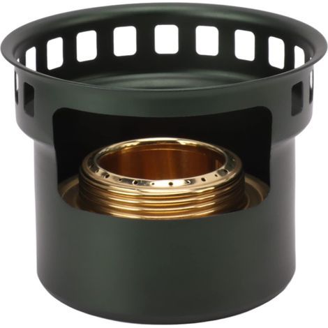 Mini réchaud de camping portable à alcool, réchaud de camping à support creux ventilé pour randonnée et pique-nique (noir et vert) (1/5)