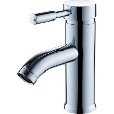 Robinet de salle de bain, robinet de lavabo blanc, robinet de haute qualité, robinet de salle de bain, résistant à l'usure, robinet chaud et froid, acier inoxydable, argent (1/4)