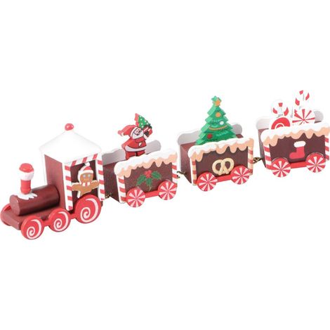Noël Train Décoration en Bois Mini Train Jardin Noël Fête Décoration (1/5)