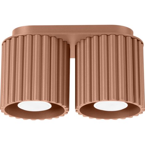 Lampada da soffitto moderna color moka, ovale, 21 cm, faretti scanalati, 2xGU10, 10W, AURA, Sollux Lighting (1/5)