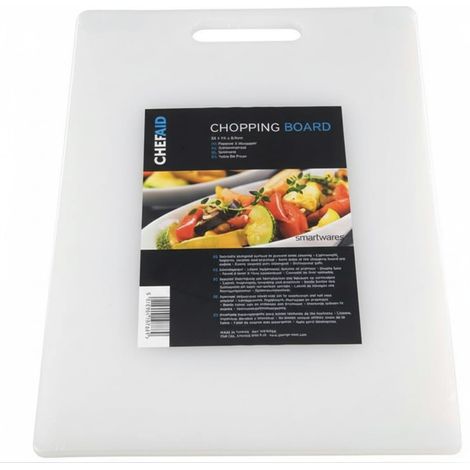 planche à découper blanche en plastique – 35 x 25 x 0,9 cm – surface antidérapante, résistante et facile à nettoyer – adaptée à un usage domestique (1/5)