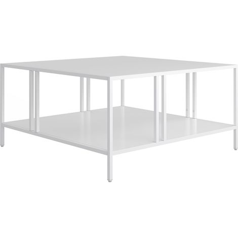 Tavolino/consolle in metallo 40 x 80 x 80 cm bianco 030010814