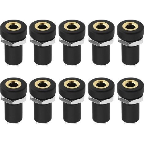 10pcs 3,5mm Femelle Mono Montage sur Panneau Jack avec Écrous 3,5mm Mono Jacks Montage sur Panneau Connecteurs à Souder Accessoires pour Lecteurs CD Ordinateurs Portables Numériques DV (1/5)