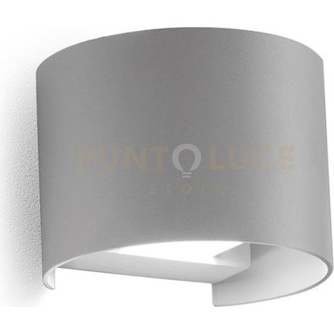 GES872C- APPLIQUE IN ALLUMINIO E VETRO COLORE GRIGIO ALLUMINIO LED 3000K 510LM 2X5W BIEMISSIONE