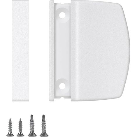 Poignée de porte de balcon extérieure blanche - Poignée de porte d'extérieur polyvalente en plastique pour balcon, terrasse - Avec vis (1/5)