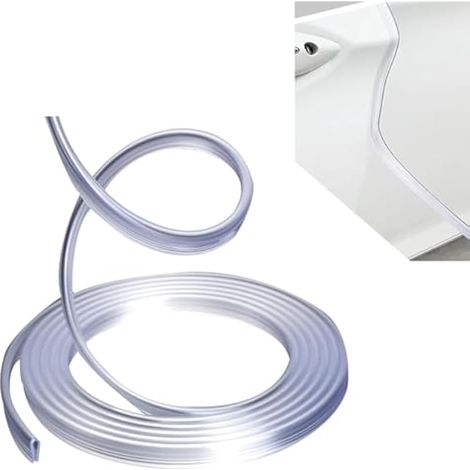 Lot de 1 bande de protection contre les rayures pour portière de voiture - 5 m - Accessoire pliable en forme de U - Bande universelle anti-collision pour la plupart des voitures (transparent) (1/5)