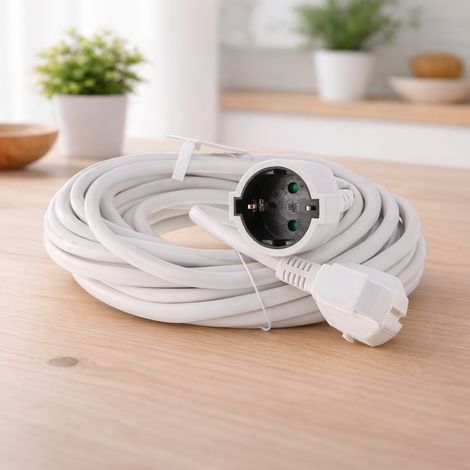 IluminaShop - Prolongador Schuko (3x15mm) 3 Metros, Blanco IP20 (1/2)