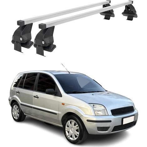 OMAC Dachträger Querträger Stahl für Ford Fusion 2002-2012 – Abschließbar – City-Crash-getestet – DIN 75302:2019 – ISO/PAS 11154:2006 – Max. 50 kg Silber (1/5)