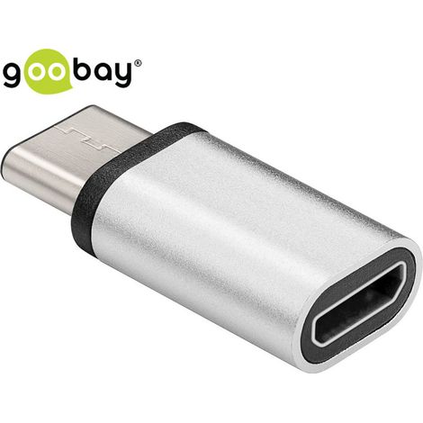 Mâle  USB-C 24 broches  Femelle  Micro-USB type B 5 broches  Argent (1/3)
