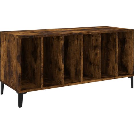 Armoire à disques - Meuble disques de rangement chêne fumé 100x38x48 cm bois d'ingénierie fr180 - Maison La Vie
