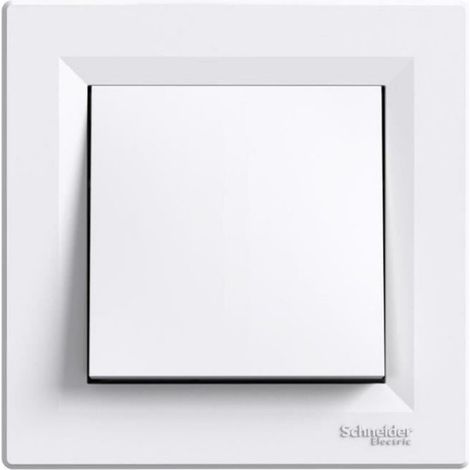 Interrupteur Unipolaire - 10 A - 2300 W - Montage Encastré - Blanc - ABS - 83 x 83 x 43 mm - 1 Unité