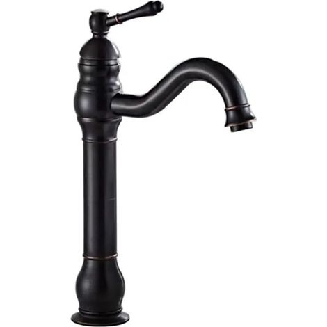 Waschtischarmatur schwarz Einhebel ein Loch Schlauch 60 cm (1/4)