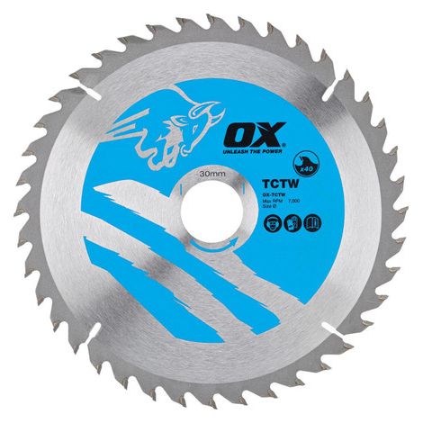 OX Tools Wood Cutting Circular Saw Blade ATB 230 x 30 x 2mm - 24 Teeth (1 Unit)