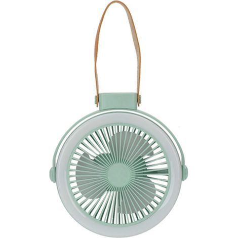 Ventilateur suspendu de 18 cm avec lampe, 3 vitesses, rechargeable par USB, idéal pour le camping. (1/4)