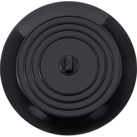 Tappo per lavandino in silicone, diametro 15,3 cm, per cucina, bagno e lavanderia, nero (1/4)