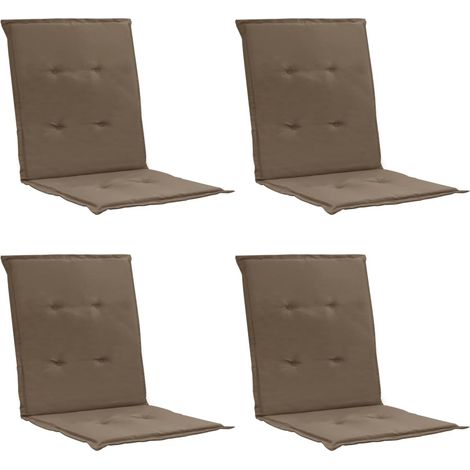 set 4 cuscini per sedia da giardino 100% poliestere impermeabile tortora 100 x 50 x 3 cm DEC021691