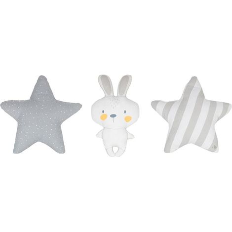 Lot de 3 coussins enfant LAPIN gris (1/4)