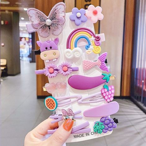 Juego de 14 pinzas para el cabello de bebé niña, accesorios coloridos y adorables Multicolor (1/5)
