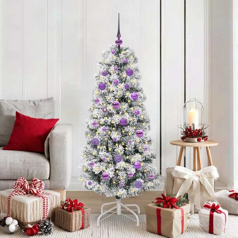 Künstlicher klappbarer Weihnachtsbaum Grün und Weiß 150 cm (1/5)
