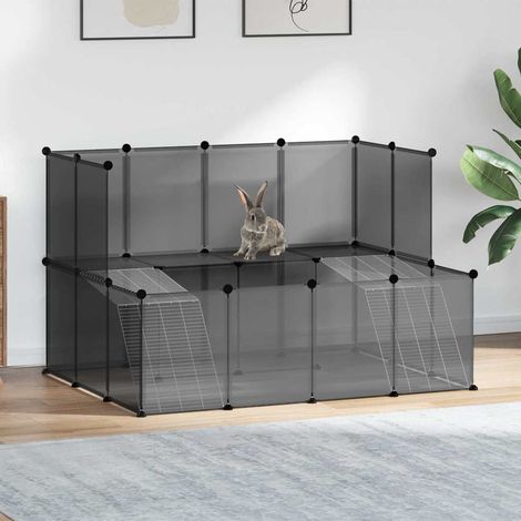 vidaXL Jaula de animales pequeños negro 143x107x93 cm PP y acero (1/5)