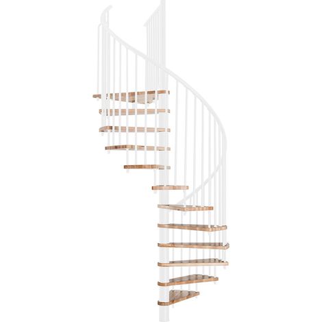 Minka Spindeltreppe Spiral Smart 38 - 305,5cm Geschosshöhe Buche Weiß 120cm Durchmesser (1/5)