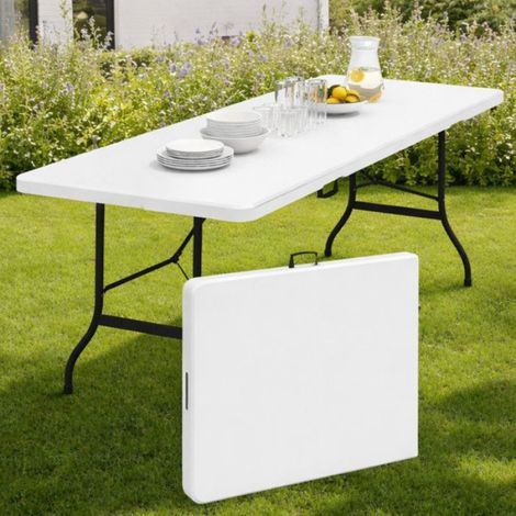 IDMARKET Table pliante d'appoint portable 180 CM pour camping ou réception (1/5)