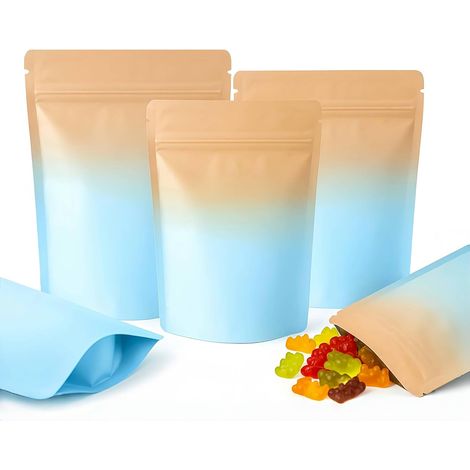 100 Sachets , Fermeture Zip, Feuille Aluminium, 10x15 cm, Stockage Alimentaire