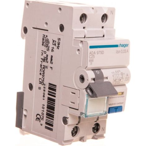Interruptor diferencial RCBO 2P C25A 003A Tipo A ADA975D