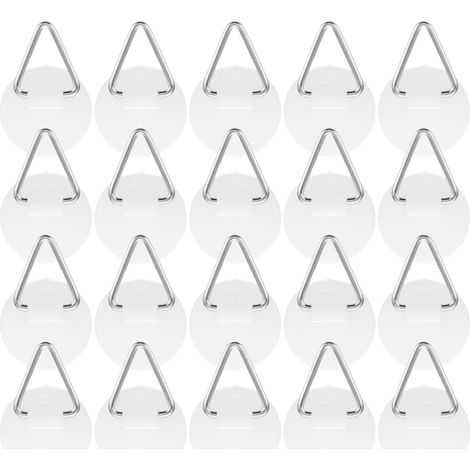 Lot de 50 crochets adhésifs en plastique blanc pour assiettes, fixations murales sans perçage, (1/5)