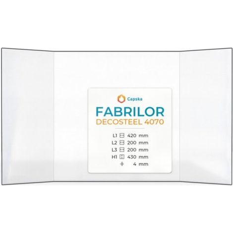Vitre Fabrilor DECOSTEEL 4070 - Verre Prismatique pour insert - (200 + 420 + 200) x 430 mm (L2+L1+L3 x H1) - 4 mm