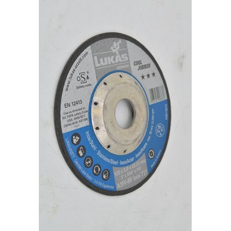 Disque à ébarber graphite LUKAS 125 mm argent 2 mm (1/3)