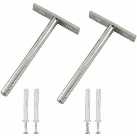 Supports Étagères Flottante 2 Pièces Supports Equerre Etagere Support Etagere Invisible Support Pour Etagère Flottante Invisible Avec 4 Et Vis 4 Tube D'Expansion Pour Tablette En Bois (1/5)