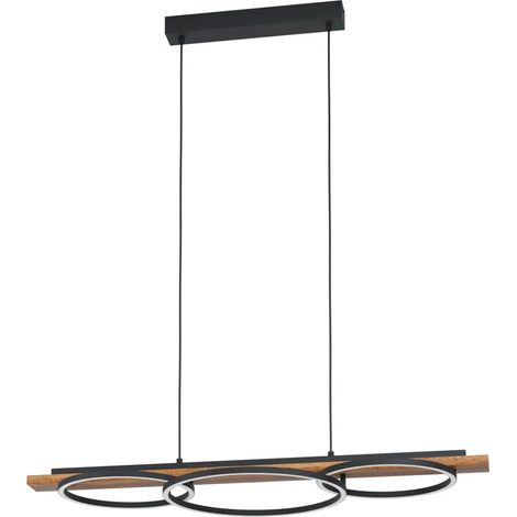 Eglo LED Pendelleuchte Boyal schwarz holz 101 x 110 cm warmweiß dimmbar (1/3)