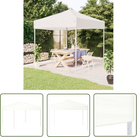 The Living Store Partyzelt Faltbar Weiß 3x3 m - Outdoor-Zelt - Partyzelt - Gartenzelt - Sonnenschutz - Pavillon (1/5)