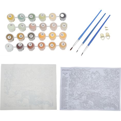 Peinture par numéros Paysage d'Automne DIY Cadre non inclus Décorative Relaxante 40x50cm Kit de Peinture à l'Huile (1/5)