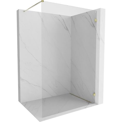 Mexen Lunar paroi de douche Walk-in droite 60 x 200 cm, transparent 8 mm, or - 830-060-000-50-00-P (1/5)