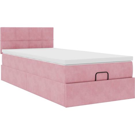 Maison Exclusive - Struttura Letto Pouf con Materasso Rosa 100x200 cm Velluto