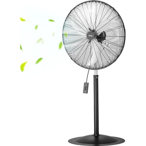 VEVOR Ventilatore da Pavimento, Ventilatore Oscillante da 30 pollici Girevole a 85 Gradi, Altezza Regolabile con 3 Velocita Regolabili, Alta Potenza per Camera da Letto, Soggiorno, Casa, Ufficio