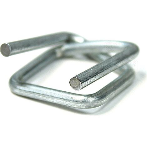 Fibbie a filo Rafael CB6 da 19 mm e 3,5 mm, zincate, 500 pezzi per nastri in PP e PET (1/5)