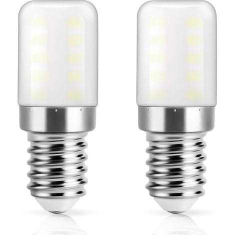 Ampoule LED E14 pour réfrigérateur, blanc froid 6000K, 2W (remplace une ampoule halogène de 30W), 300 lm, petit culot à vis, lot de 2 (1/5)