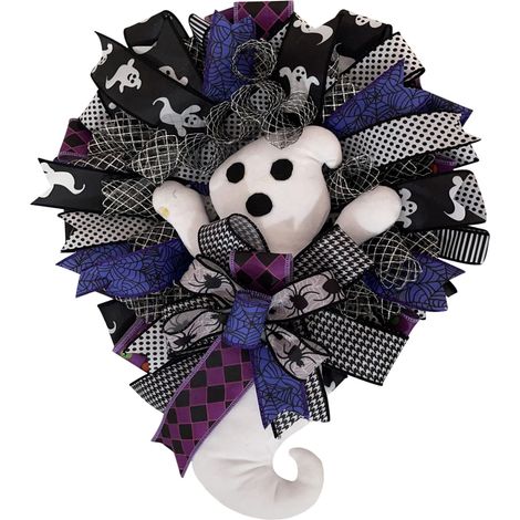 Guirlande Crâne Halloween - Décor Intérieur Extérieur Protégé - Pour Porte Mur Cheminée - Diamètre 30 x 45 cm - 1 Pièce (1/5)