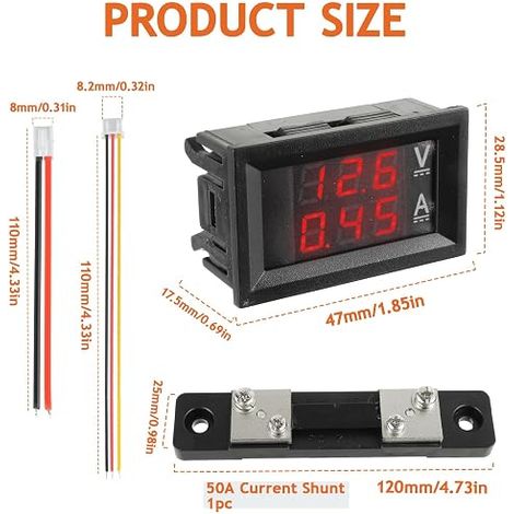 50A DC 0-100 V LED Amperometro Digitale Voltmetro (1/4)