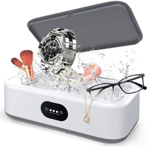 Nettoyeur Ultrasons, 640ml 49000HZ Bac Ultrasons, 40W Nettoyeur Ultrason Bijoux, Nettoyeur à Ultrasons avec 3 Réglages de Temps (1/5)