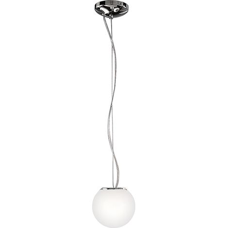 Lampe À Suspension Emily Rossini Group - Diamètre 16 Cm, Verre Soufflé Satiné Blanc, Douille E14 Ip20, Design Élégant Et Moderne (1/5)