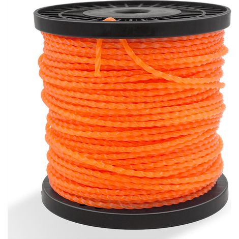 Cordon de Fil de débroussailleuse 3,0 mm x 67 m Twist Carré Herbe Nylon Fil Robuste Robuste, 0,12 Pouce x 220 Pieds (1/5)