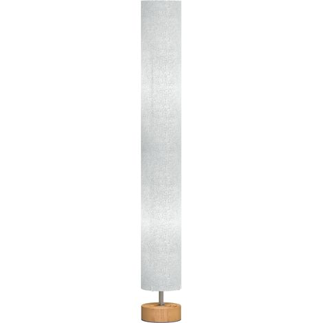 LED Floor Lamp for Living Room, 120cm Modern Standing Lamp with 3000K/4500K/6500K Colour Temperatures, Linen Shade Wooden Base, Grey (1/5)
