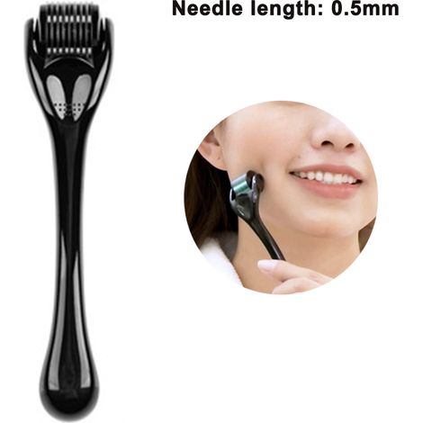 Kit de microneedling à rouleau pour le visage, la barbe et la croissance des cheveux : rouleau à micro-aiguilles en titane (540 aiguilles) pour une utilisation à domicile. (1/5)