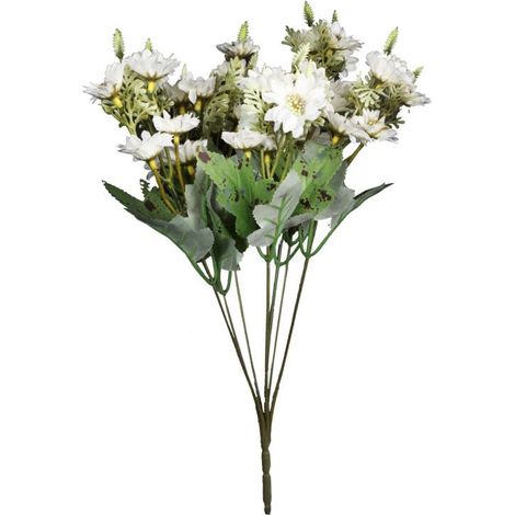 Bouquet di 7 rami con 35 fiori di crisantemo bianco (1/2)