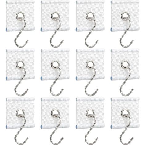 12 Stück Befestigungsösen für 5/6 mm und 7/8 mm Storeschienen, S-förmige Haken für Wohnwagen, Campingzelte (1/5)