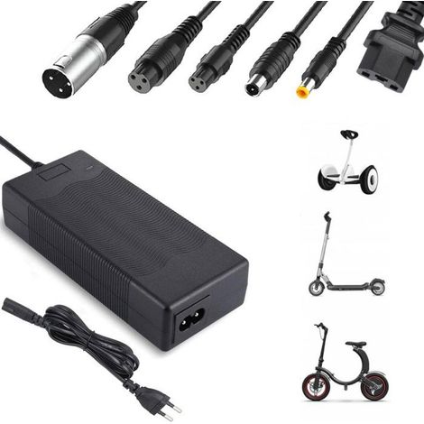 Chargeur pour Scooter Électrique 36V/42V 2A, 6 Connecteurs pour Trottinettes ou Hoverboards (1/5)